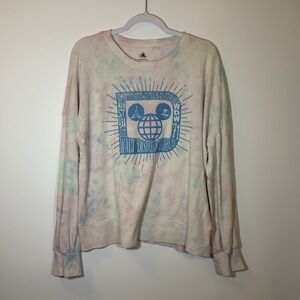 Walt Disney World Pastel Tye-dye Sweatshirt Vintage Style Graphic Size XL